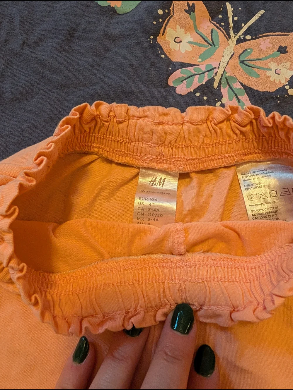 Girls Peach and Pink Elastic-Waist Shorts With Coordinated Tops